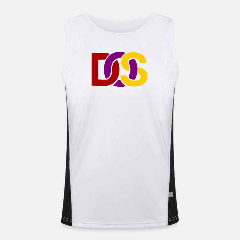 Retro MS DOS Logo - Men's Functional Contrast Tank Top  - white/black