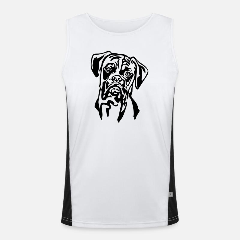 Boxer head - Men's Functional Contrast Tank Top  - white/black