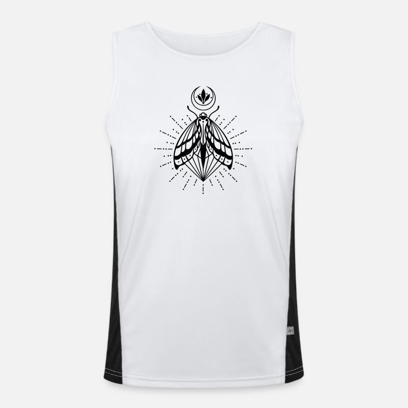 Moth moon crystal diamond firefly Men's Functional Contrast Tank Top 