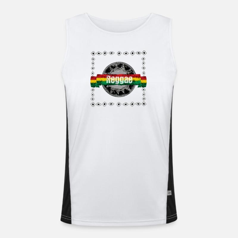 Design vintage reggae avec drapeau afro Débardeur respirant contrasté Homme 