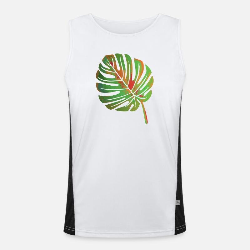 Monstera leaf Men's Functional Contrast Tank Top 