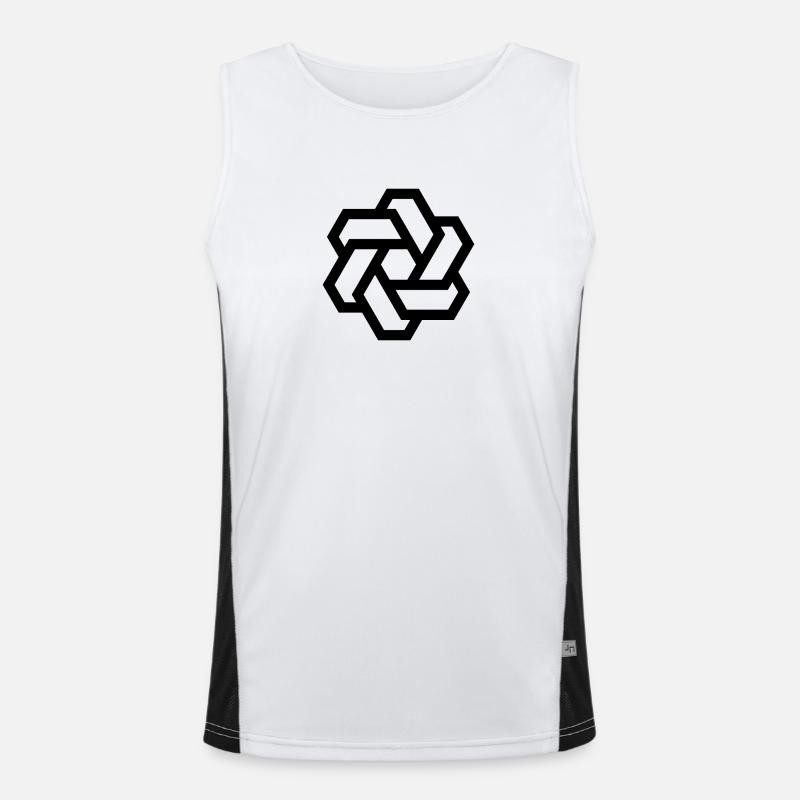 Hexagon circle logo Men's Functional Contrast Tank Top 