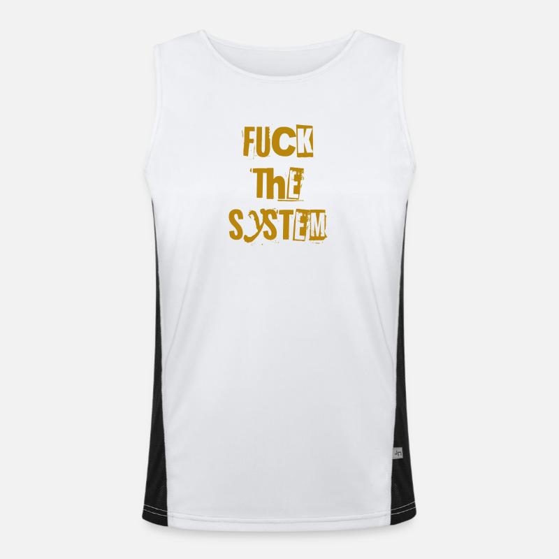Fuck The System Men's Functional Contrast Tank Top 