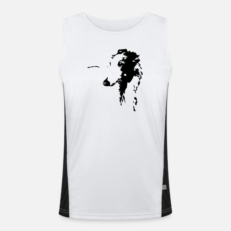 Barsoi Kopf Funktionelles Kontrast-Tank Top für Männer 