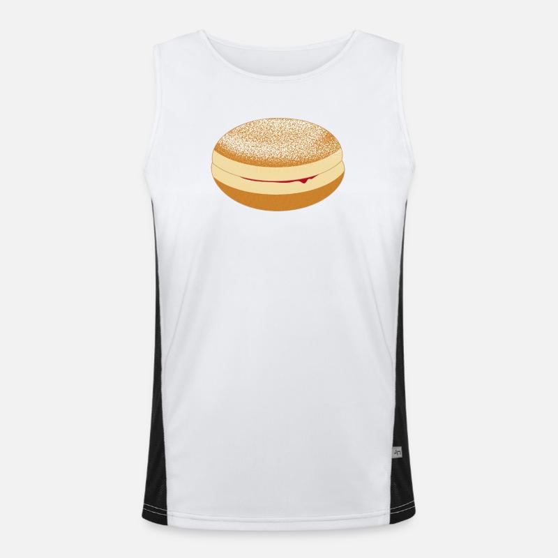 Mardi Gras donuts with powdered sugar and jam Men's Functional Contrast Tank Top 