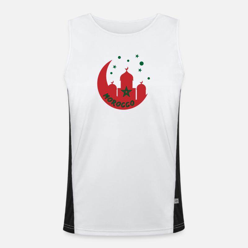 Marokko Moschee Design Funktionelles Kontrast-Tank Top für Männer 