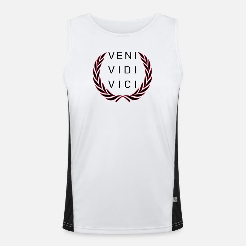 Veni Vidi Vici - Men's Functional Contrast Tank Top - white/black