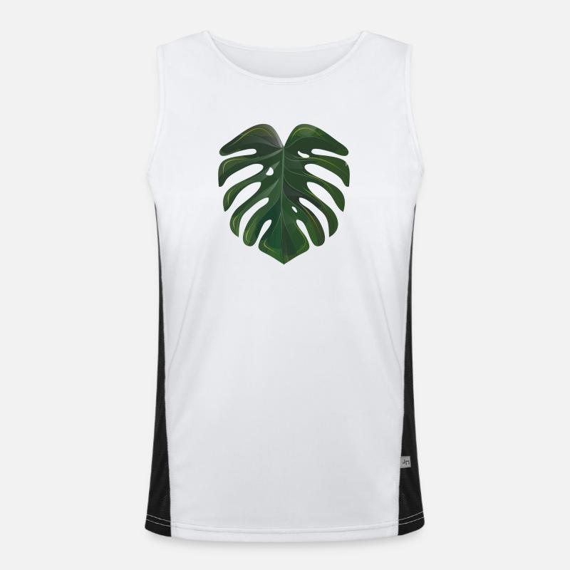 Blatt der Monstera deliciosa - Fensterblatt- Funktionelles Kontrast-Tank Top für Männer 