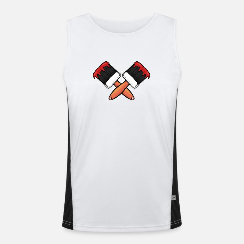 Paint Brush Painter Men's Functional Contrast Tank Top 
