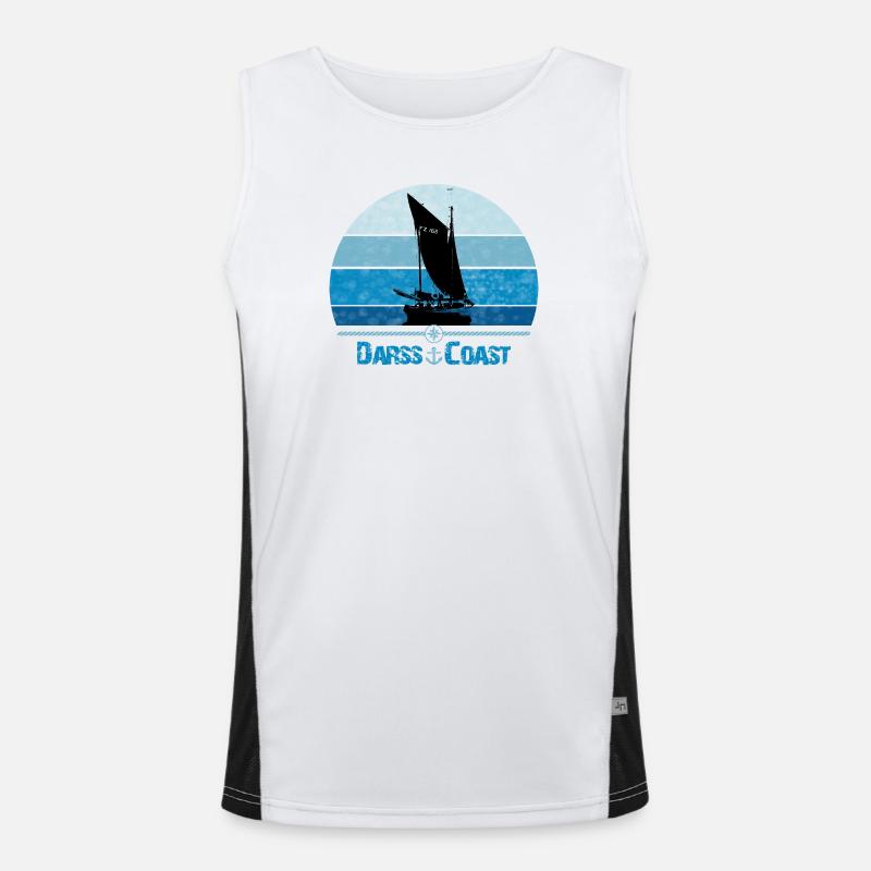 Darss Coast mit Zeesboot Funktionelles Kontrast-Tank Top für Männer 