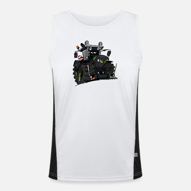 0927 C TRACTOR BLACK Men's Functional Contrast Tank Top 