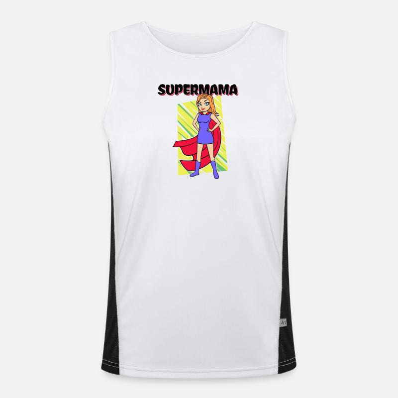 Supermama Beste Mutter Muttertag Statement Mama Funktionelles Kontrast-Tank Top für Männer 