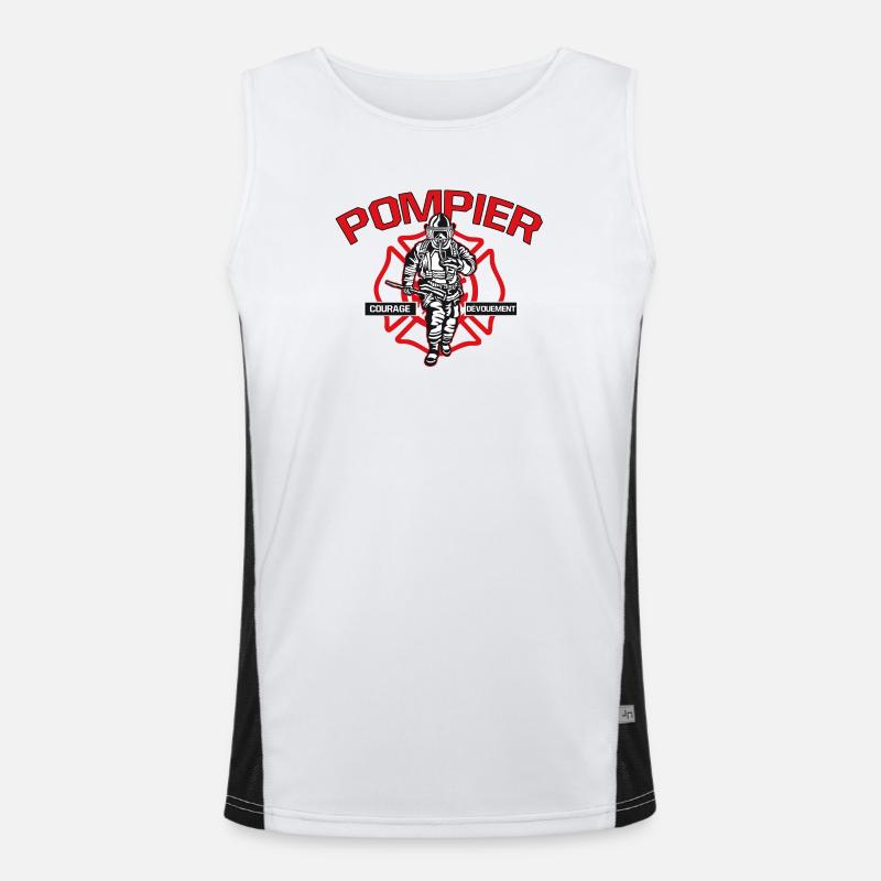 FIREFIGHTER courage dedication - Men's Functional Contrast Tank Top  - white/black