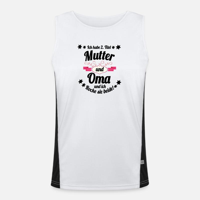 2 Titel Mutter & Oma & ich rocke sie beide! Funktionelles Kontrast-Tank Top für Männer 