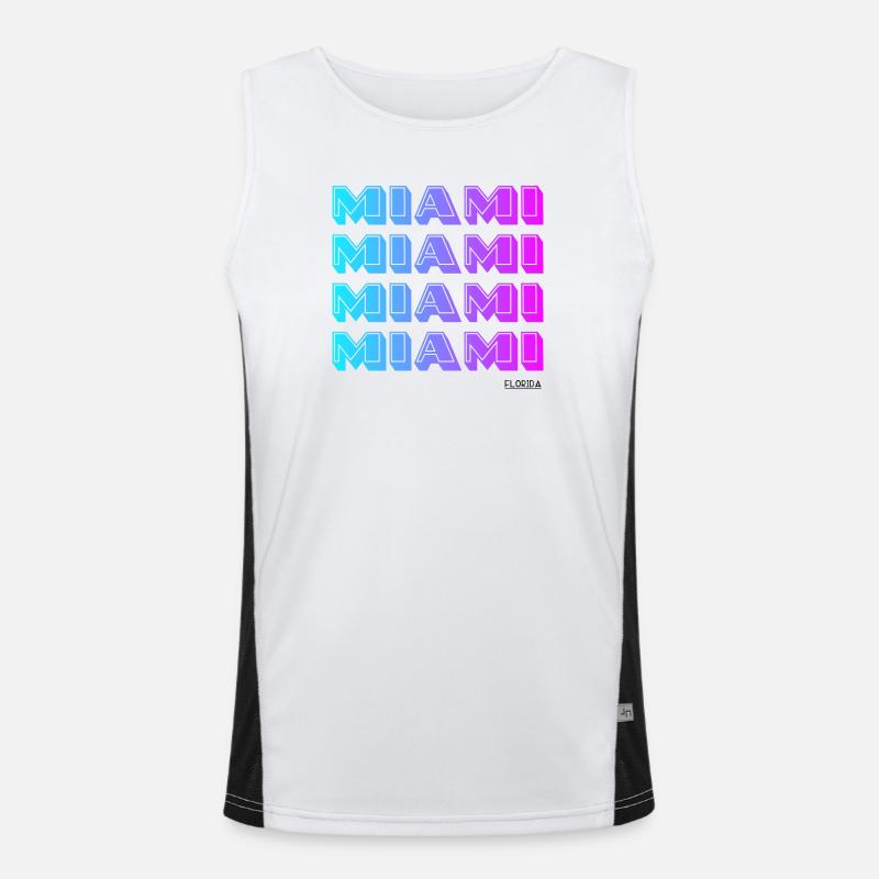 Miami Neon Gradient Pattern Men's Functional Contrast Tank Top 
