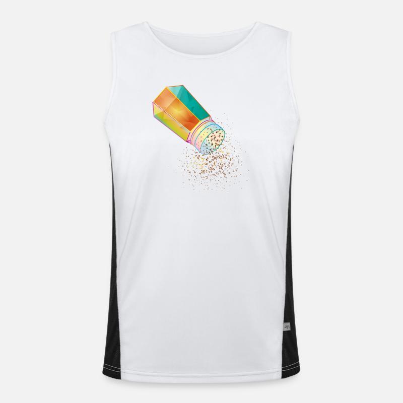 Pfefferstreuer aus buntem Glas mit Pfefferkörner Funktionelles Kontrast-Tank Top für Männer 