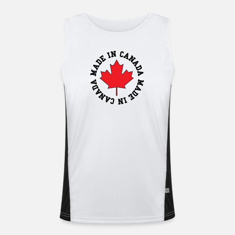 Made in Canada – Ahornblatt Statement Funktionelles Kontrast-Tank Top für Männer 