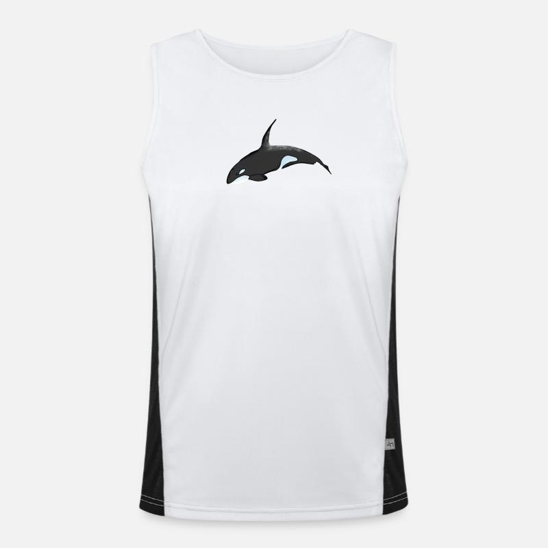Orca Night Sky Cartoon Print Men's Functional Contrast Tank Top 