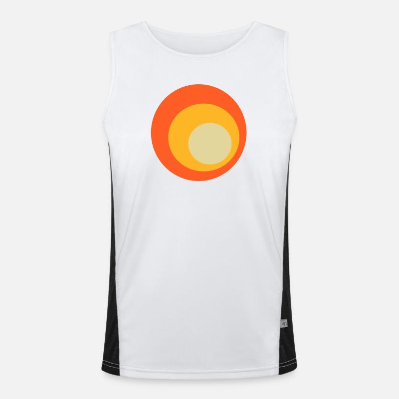 70s Circles Pattern - Men's Functional Contrast Tank Top  - white/black
