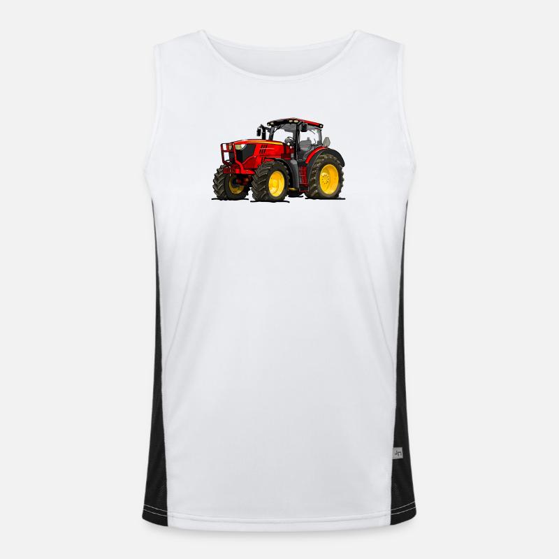 Traktor rot Funktionelles Kontrast-Tank Top für Männer 