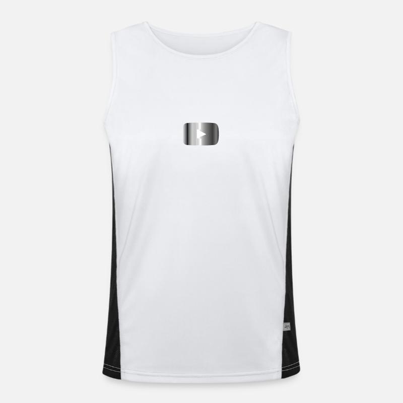 Silberner Play Button  Funktionelles Kontrast-Tank Top für Männer 