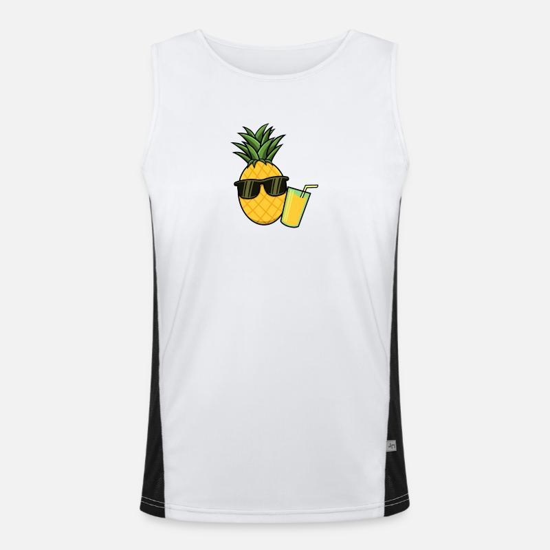 Ananas Pineapple Cocktail Funktionelles Kontrast-Tank Top für Männer 