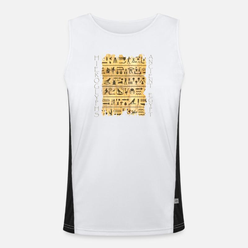 Torn papyri with hieroglyphics Men's Functional Contrast Tank Top 