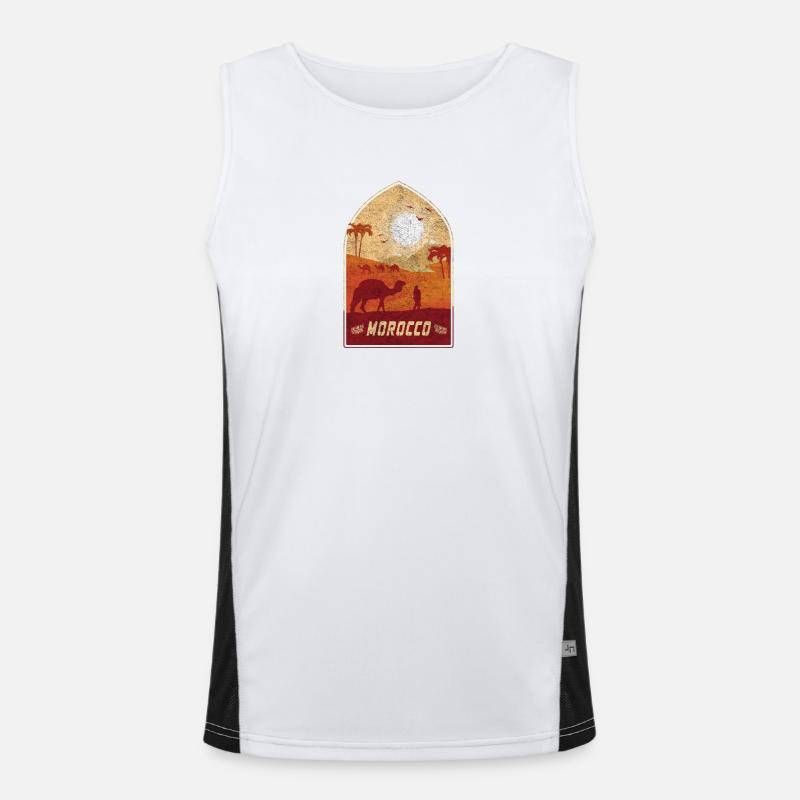 Marokko Vintage Kamel Design / Geschenkidee Funktionelles Kontrast-Tank Top für Männer 