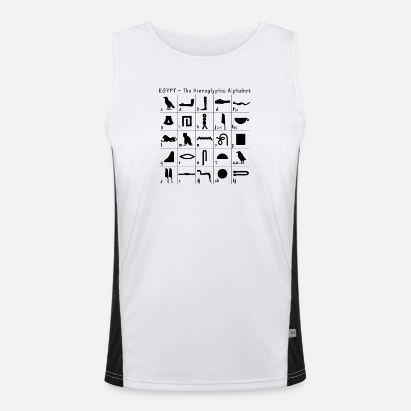 Hieroglyphic Alphabet Men's Functional Contrast Tank Top 
