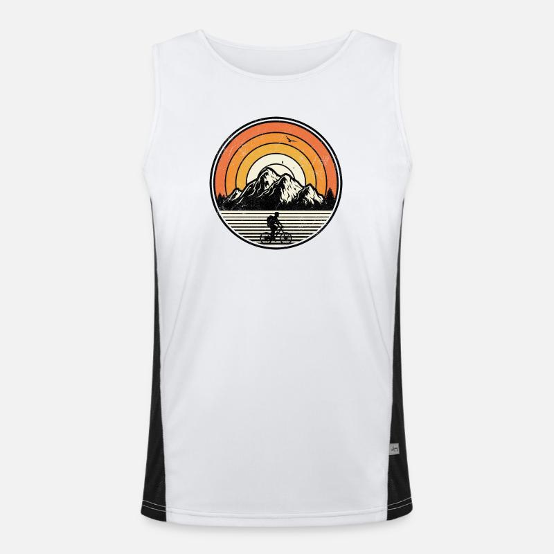 Sunset Mountain Ride Funktionelles Kontrast-Tank Top für Männer 