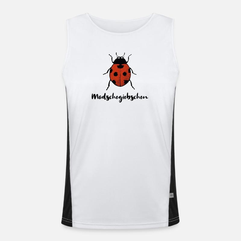 Modschegiebchen Marienkäfer Sächsisch Geschenk Funktionelles Kontrast-Tank Top für Männer 