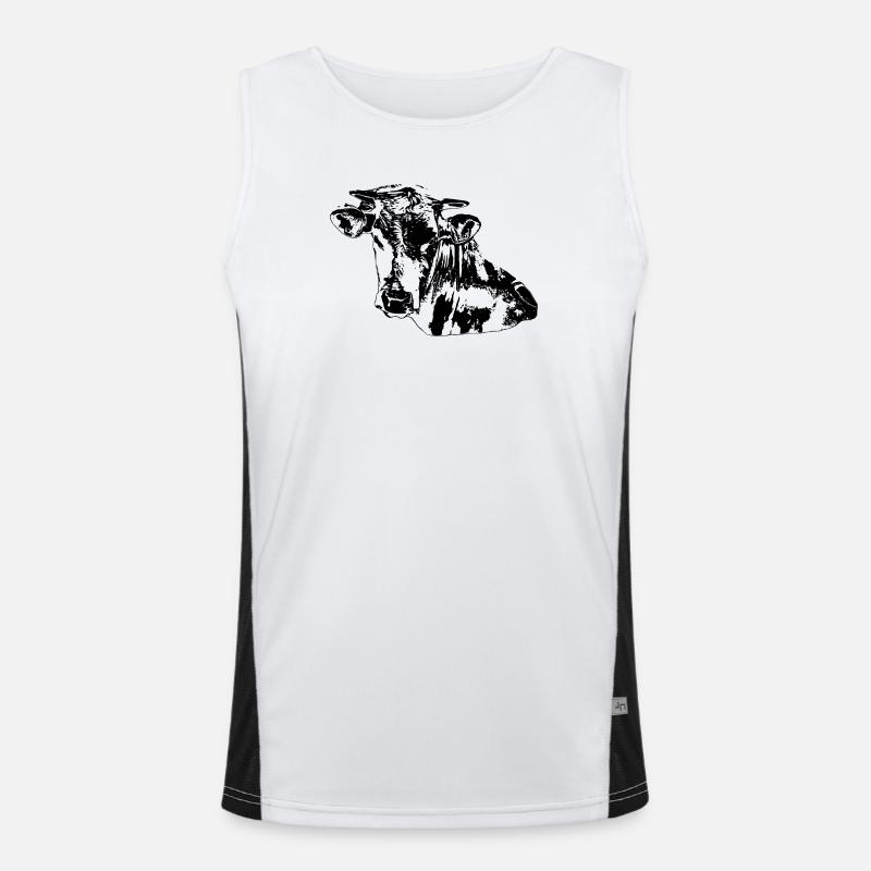 Cow black Men's Functional Contrast Tank Top 