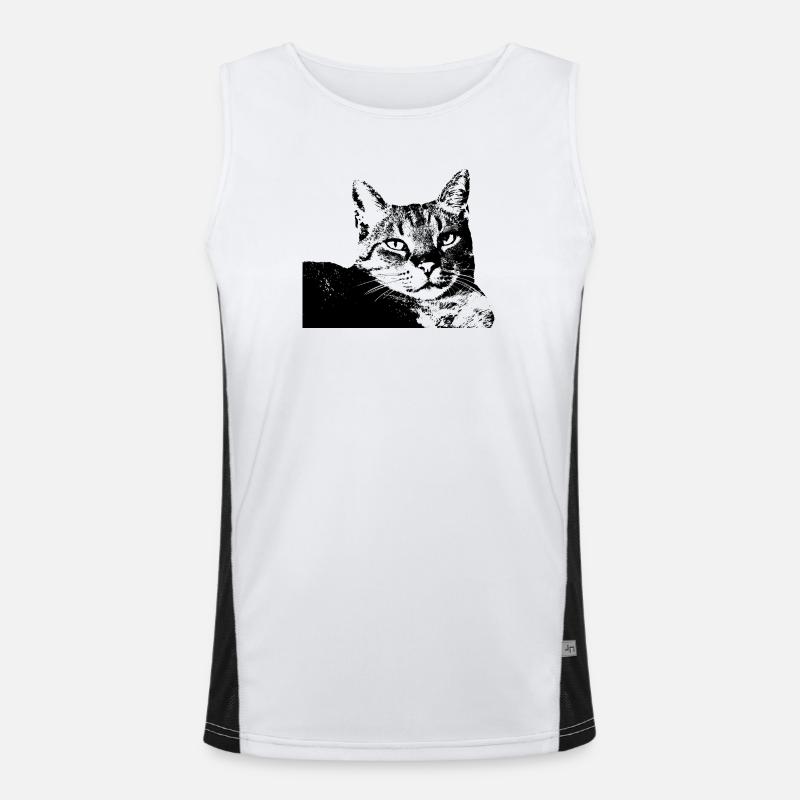 Katze Kätzchen Katzenshirt Geschenk Funktionelles Kontrast-Tank Top für Männer 