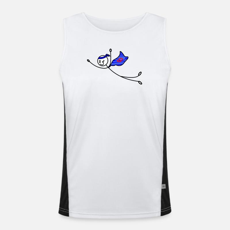 Superhelden-Strichmännchen Funktionelles Kontrast-Tank Top für Männer 