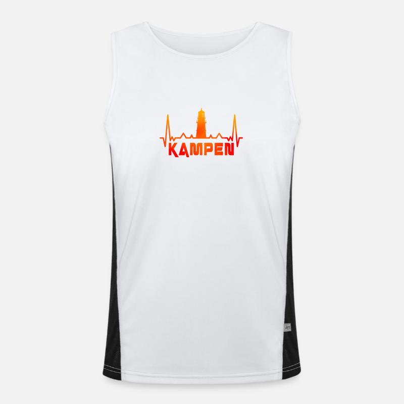 Kampen lighthouse design / gift idea - Men's Functional Contrast Tank Top - white/black