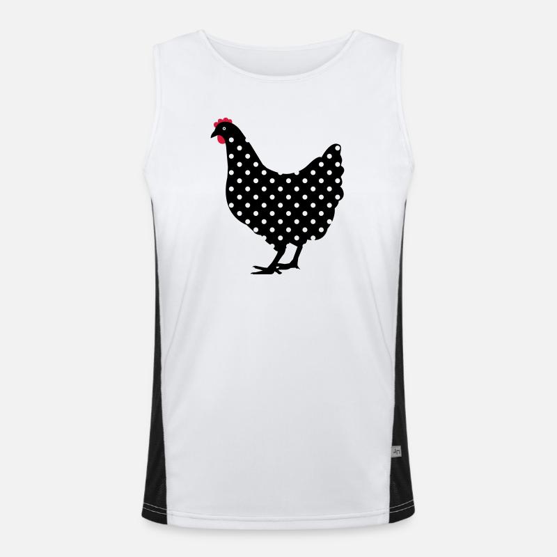 Chicken hen spotted Men's Functional Contrast Tank Top 