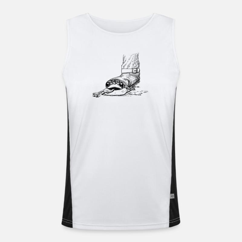 Ouch! Frog is trampled by boots Men's Functional Contrast Tank Top 