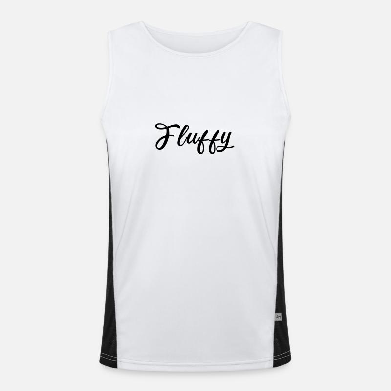 Fluffy Script Glitter Lettering - Men's Functional Contrast Tank Top  - white/black