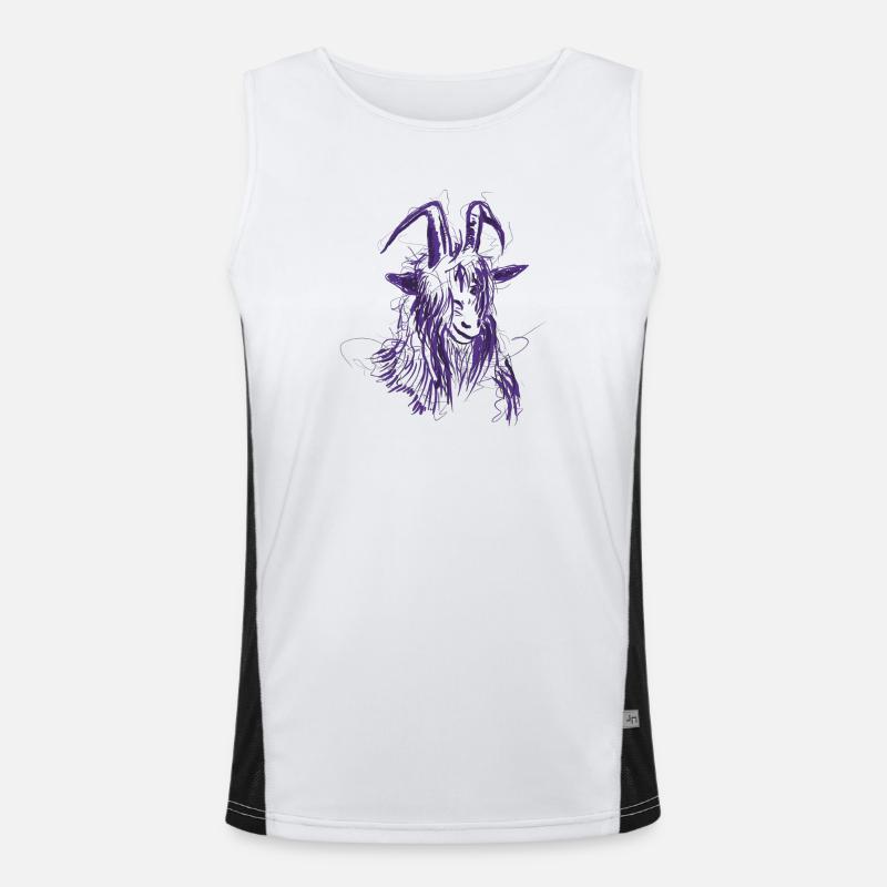 Bock (lila) Funktionelles Kontrast-Tank Top für Männer 