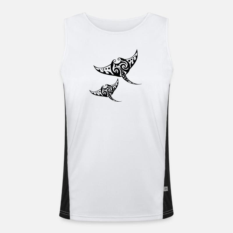 Zwei Rochen Funktionelles Kontrast-Tank Top für Männer 
