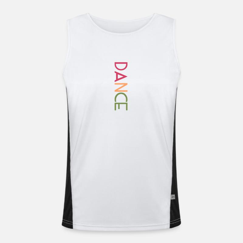 DANCE Design - Bunte Buchstaben Kunst Funktionelles Kontrast-Tank Top für Männer 