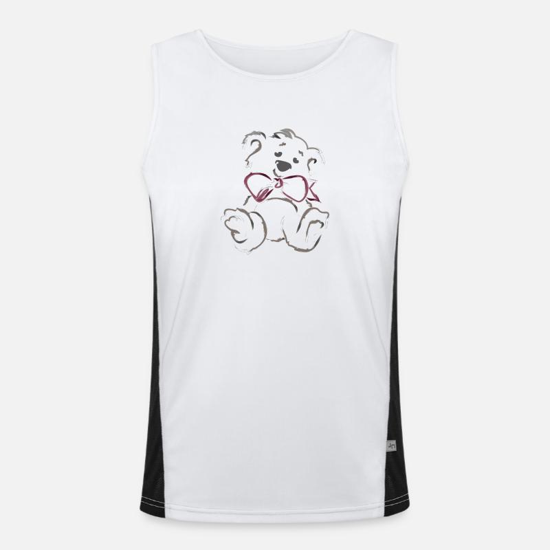 Cute Teddy Bear Men's Functional Contrast Tank Top 