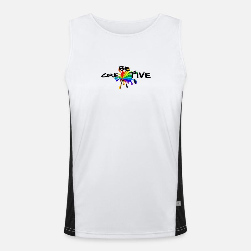 Be creative - Be creative - Men's Functional Contrast Tank Top  - white/black