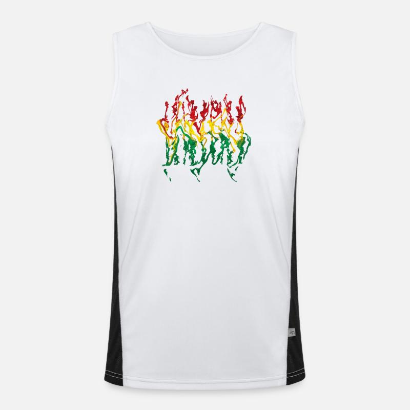 Vivid Reggae Flame Illustration Reggae Débardeur respirant contrasté Homme 