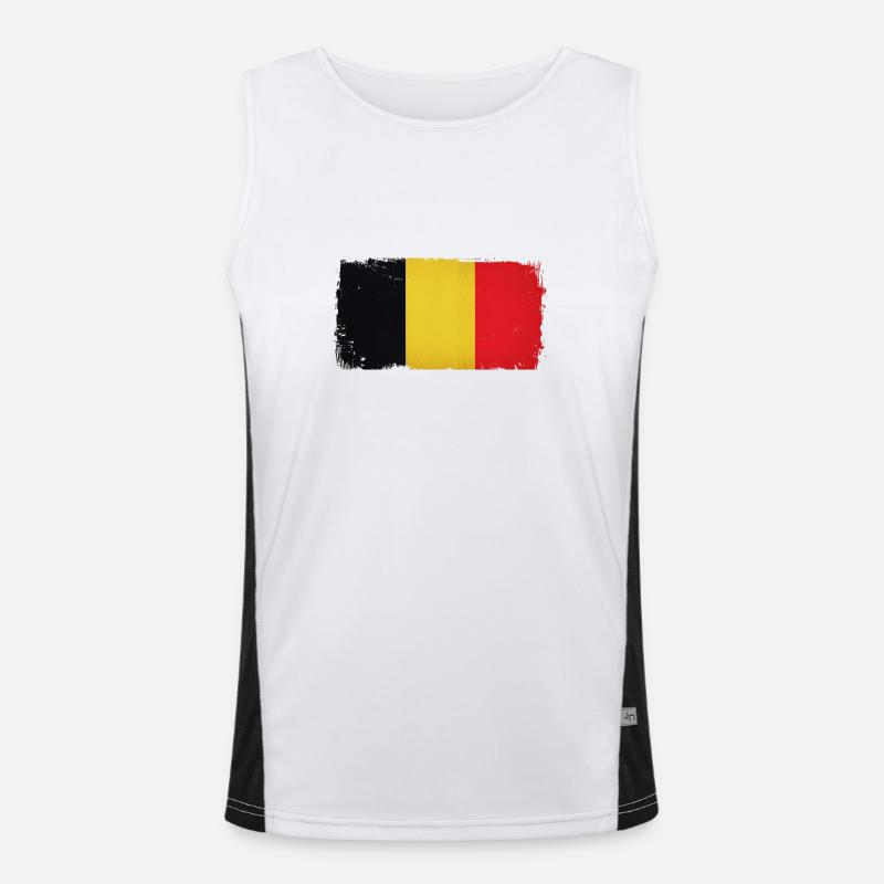Drapeau Grunge Belgium Débardeur respirant contrasté Homme 