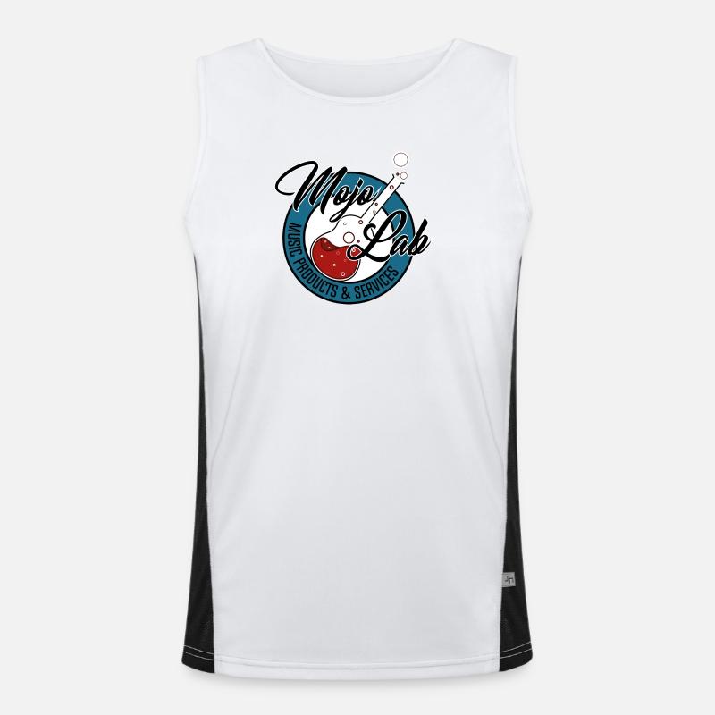 mojolab guitar - Men's Functional Contrast Tank Top  - white/black
