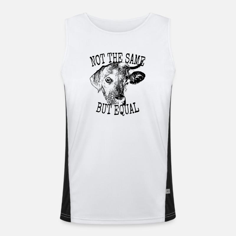 Vegan Not The Same But Equal Vegetarian Animal Lover Men's Functional Contrast Tank Top 