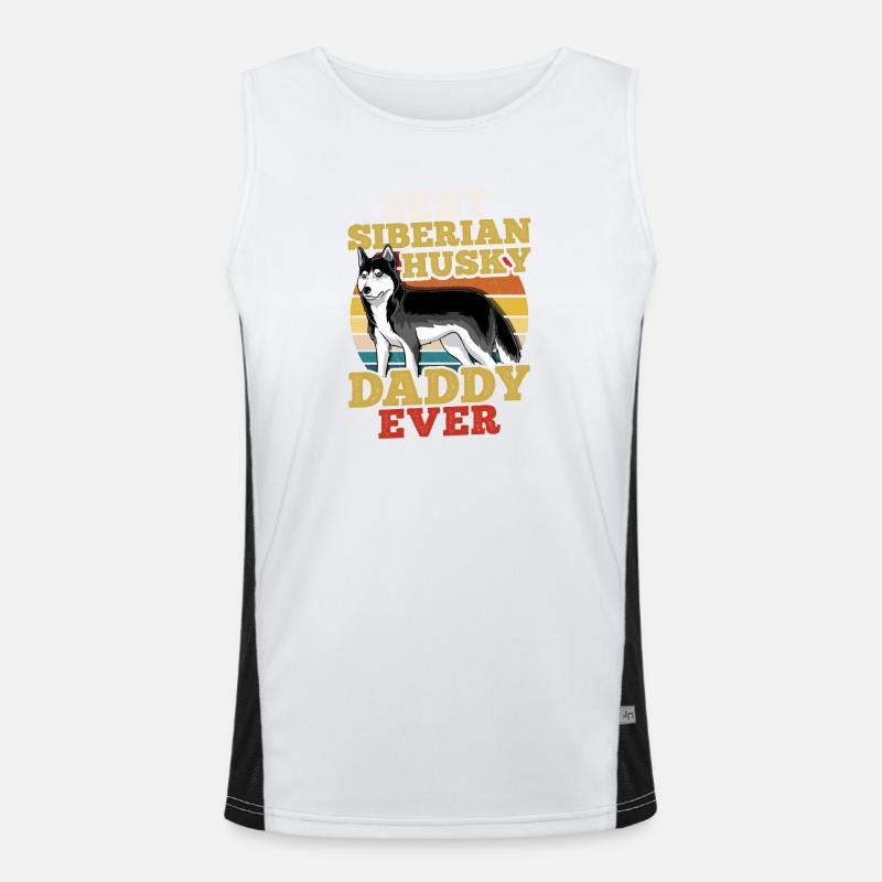 Siberian Husky Retro Men's Functional Contrast Tank Top 