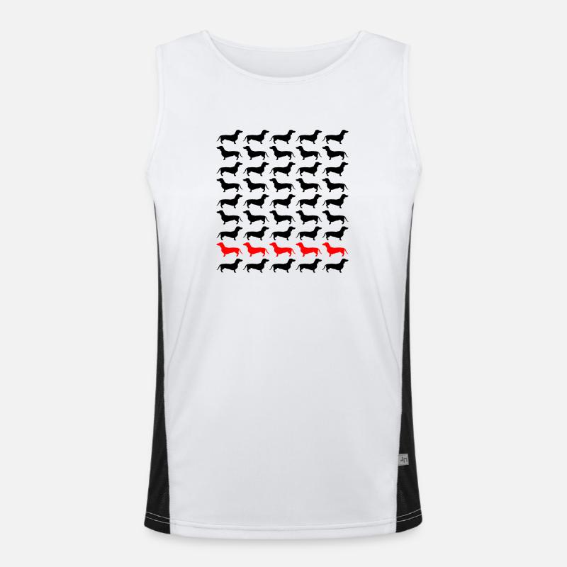 Dackel Dachshund Teckel Funktionelles Kontrast-Tank Top für Männer 