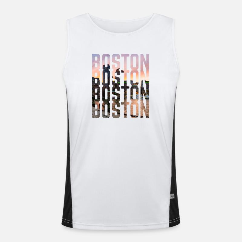 Lettrage Boston Skyline Débardeur respirant contrasté Homme 